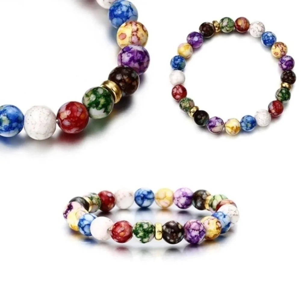 Seven Chakra Crystal Energy and Healing Natural‎ Stone Bracelet